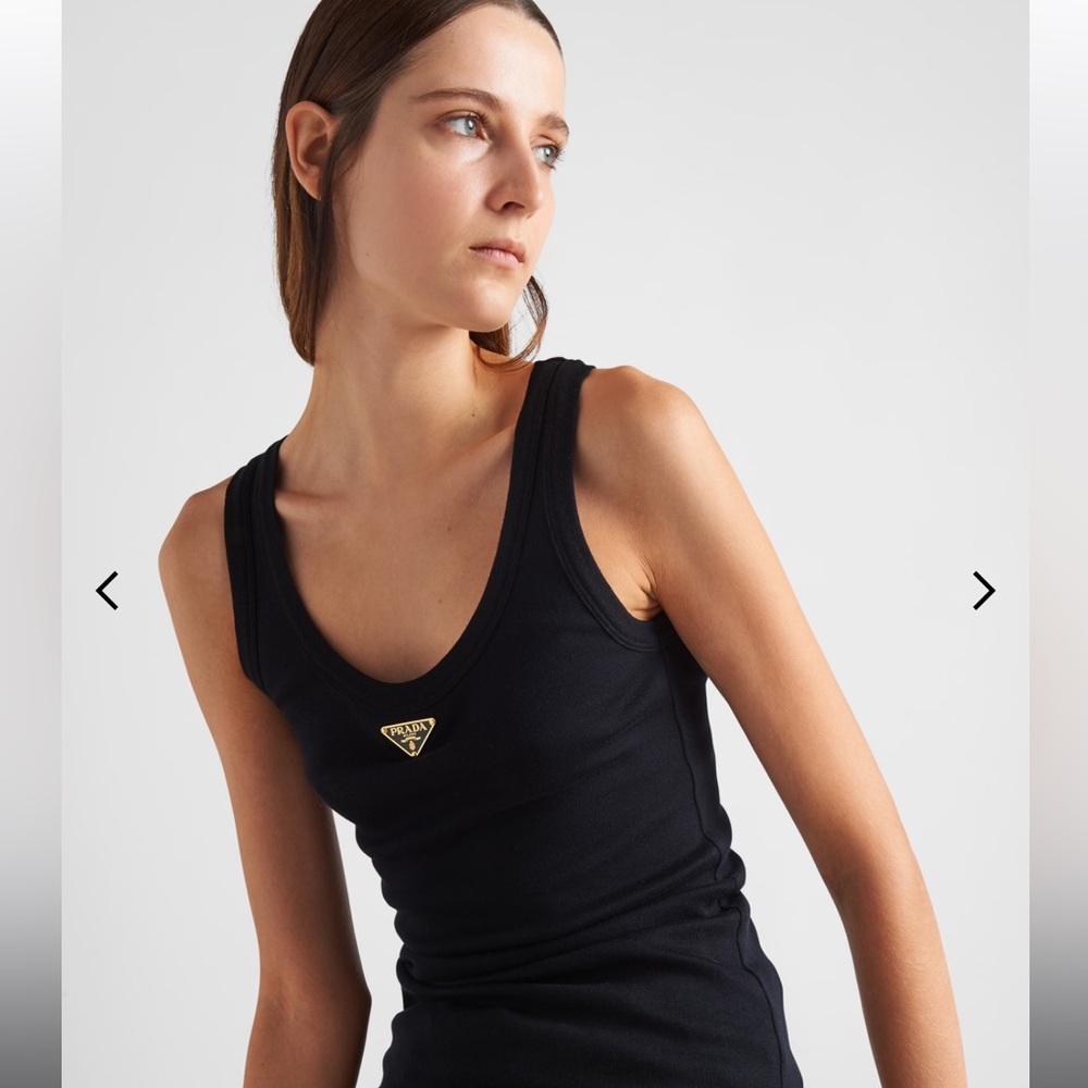 Prada Ribbed knit jersey tank top